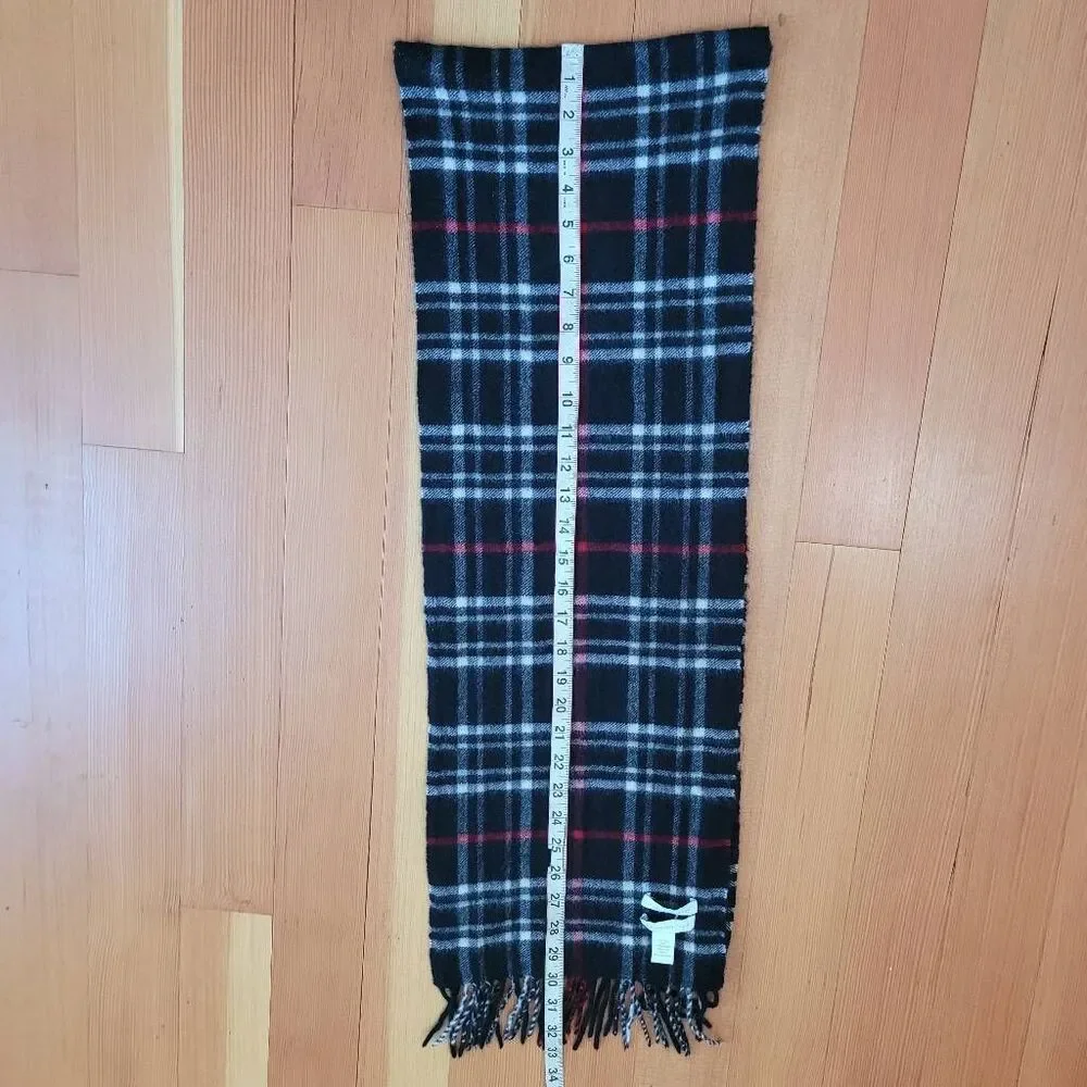 100% cashmere plaid wide scarf Charter Club brand‎ academia goth old money quiet